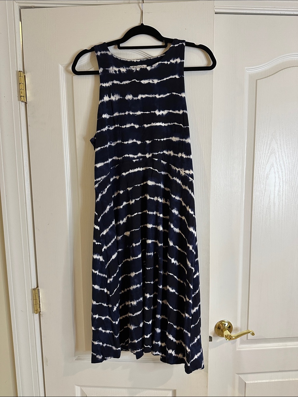 Athleta Purple and White Sleeveless Tie-Dye Maxi Dress